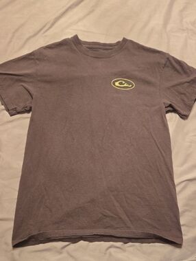 Men's Short Sleeve Crewneck Tee in Brown with Yellow Logo